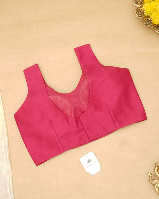 PINK ROUND NECK BLOUSE (SLEEVLESS)