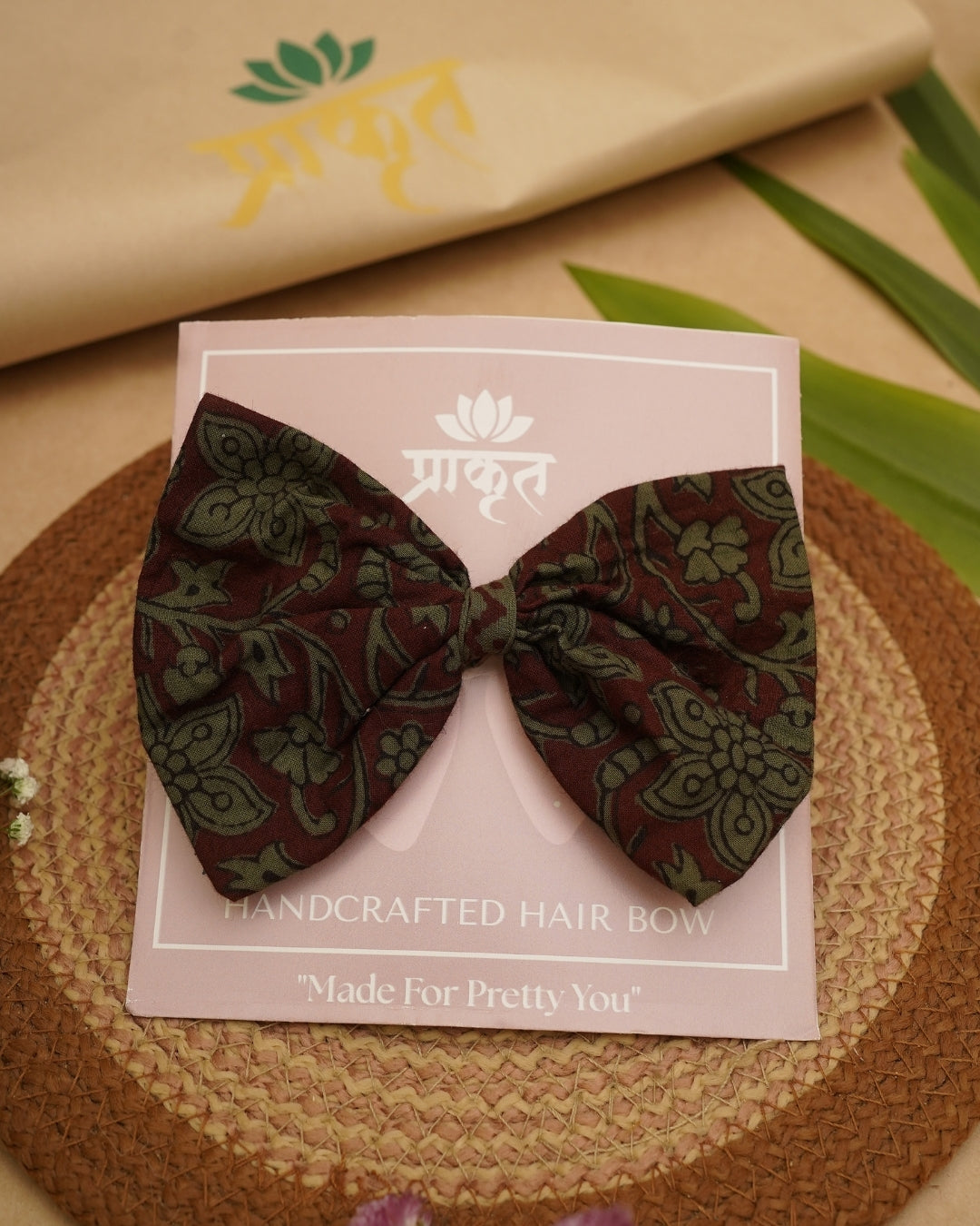 GREY GREEN BAGH PRINT BOWCLIP