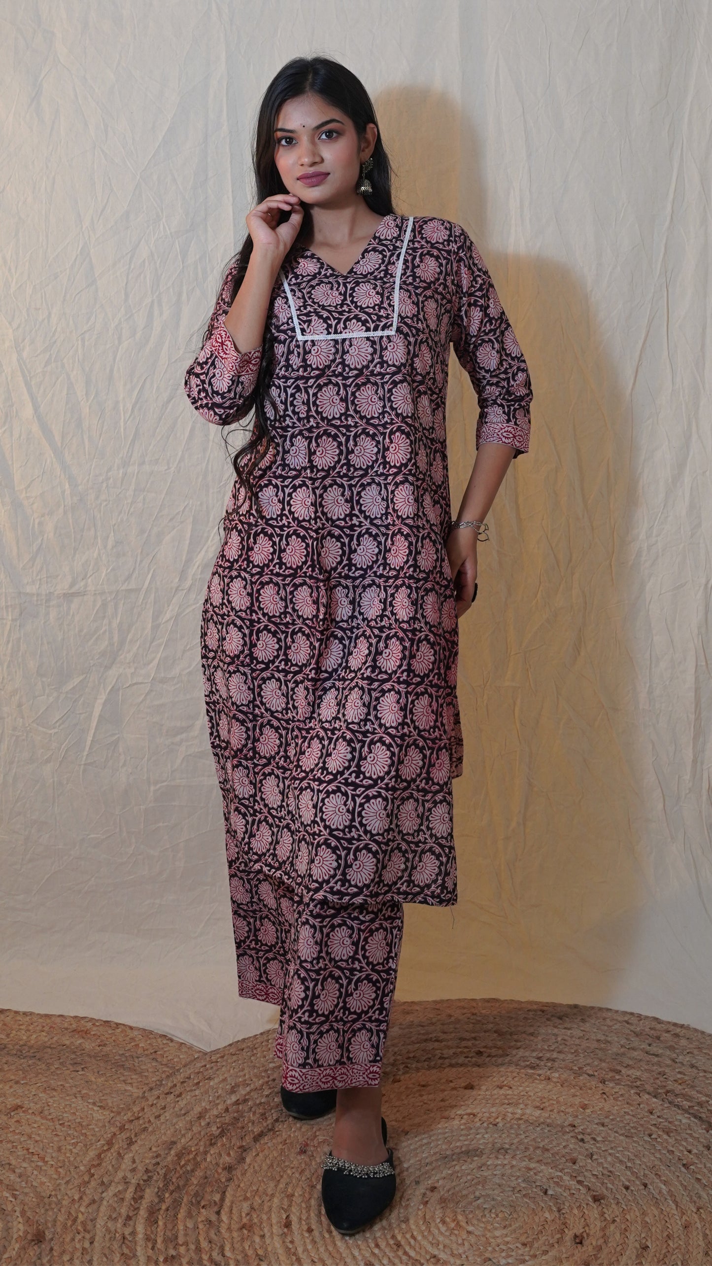 MAROON BLACK BAGH PRINT CO-ORD SET