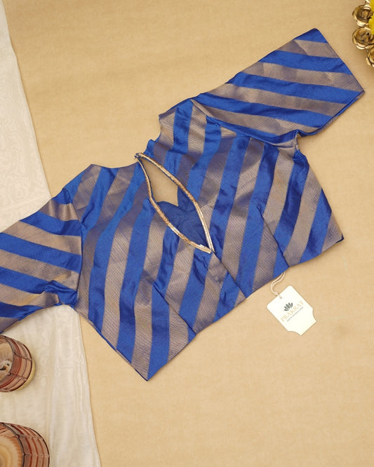 BLUE GOLDEN ZARI BLOUSE