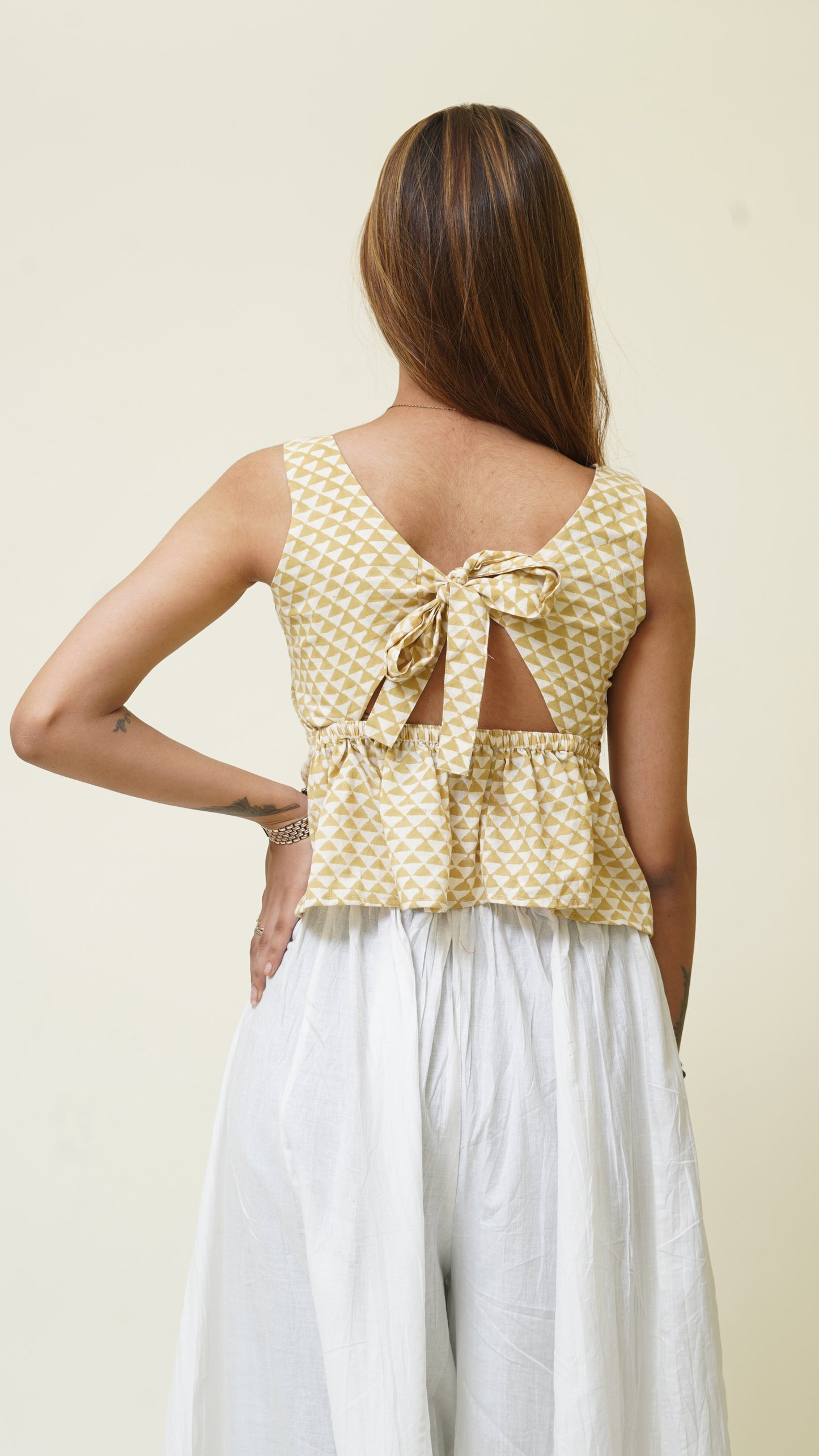 LIME YELLOW BAGH PRINT BRALETTES