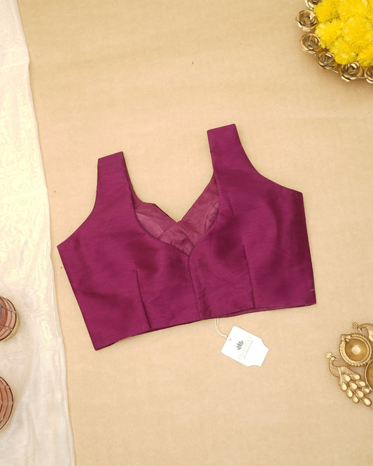 PURPLE V-NECK BLOUSE