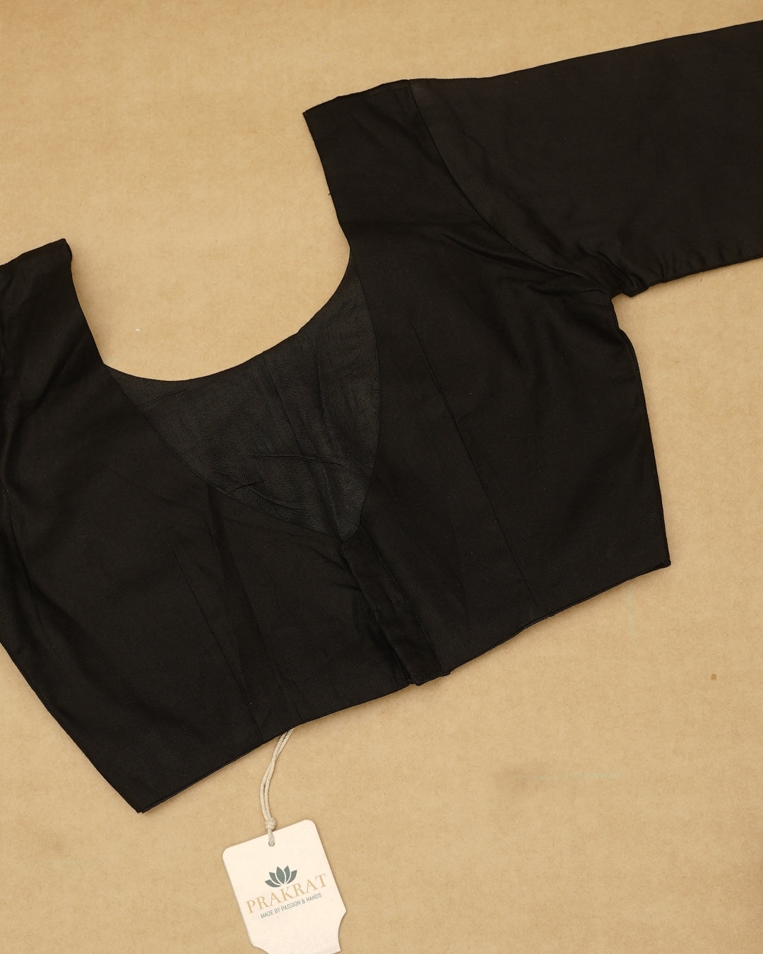 BLACK COTTON LONG SLEEVE BLOUSE