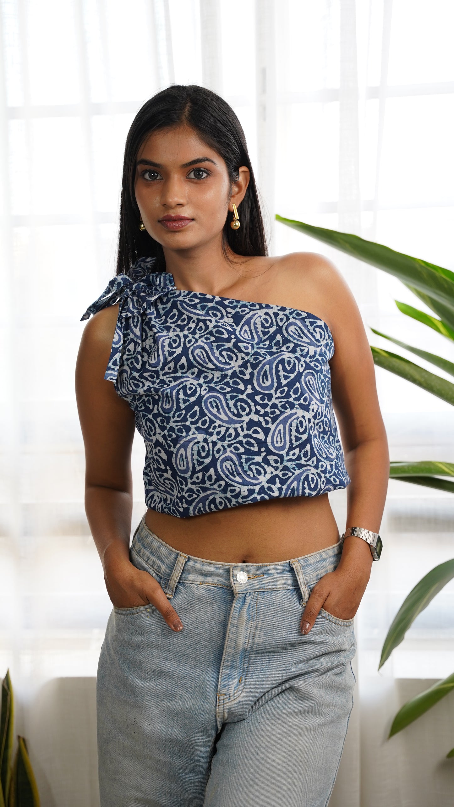 BLUE PAISLEY BATIK PRINT BRALETTS