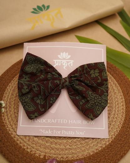 GREY GREEN BAGH PRINT BOWCLIP