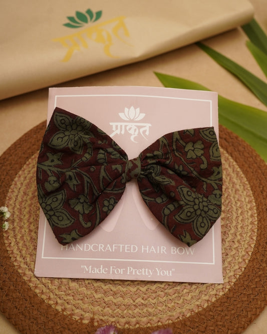 GREY GREEN BAGH PRINT BOWCLIP