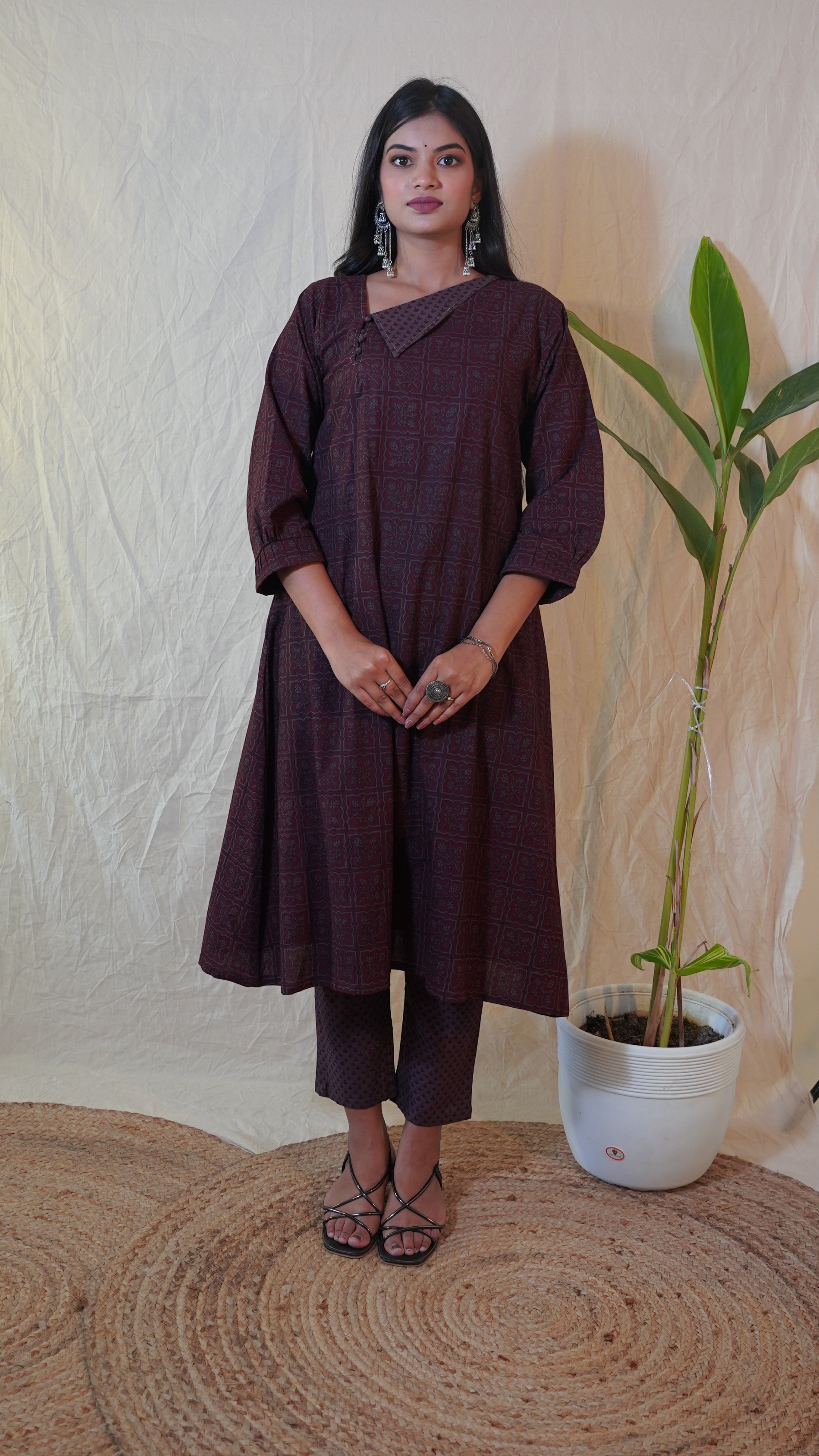 GREY MEGNDA  BAGH PRINT SUIT SET