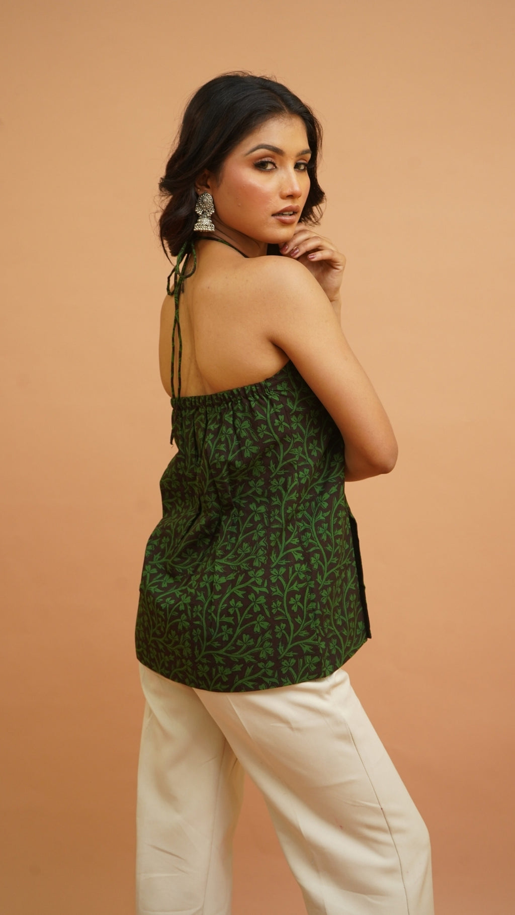 BLACK GREEN BAGH PRINT TOP