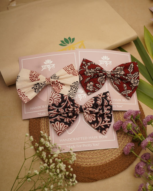 COTTON BOW CLIP – SET OF 3