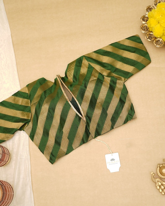 GREEN GOLDEN ZARI BLOUSE