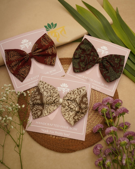 COTTON BOW CLIP – SET OF 3