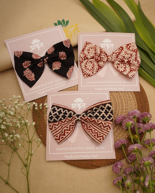 COTTON BOW CLIP – SET OF 3