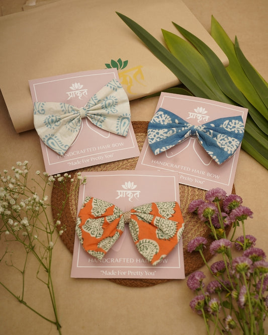 COTTON BOW CLIP – SET OF 3