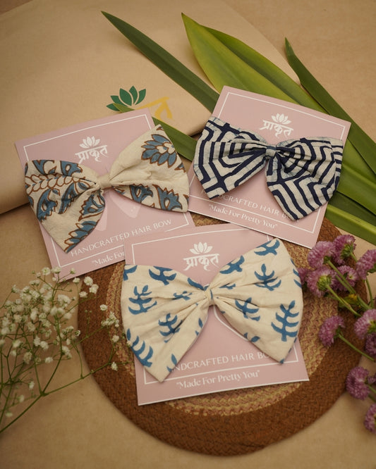 COTTON BOW CLIP – SET OF 3