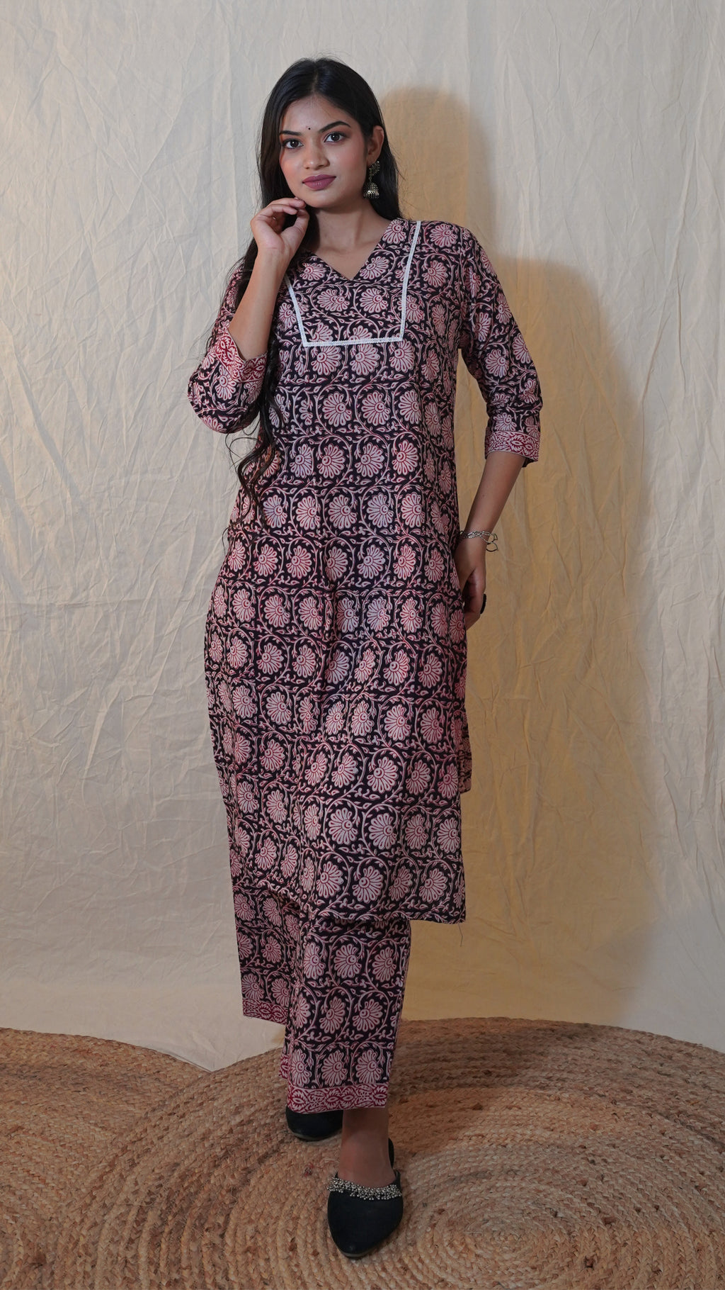 MAROON BLACK BAGH PRINT CO-ORD SET