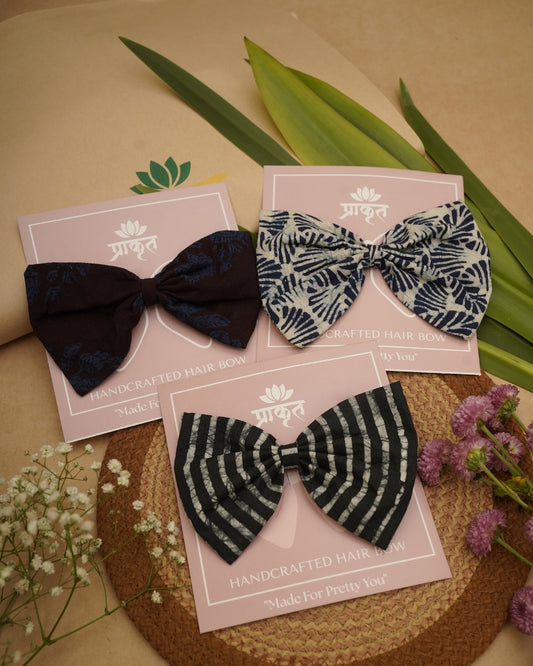 COTTON BOW CLIP – SET OF 3