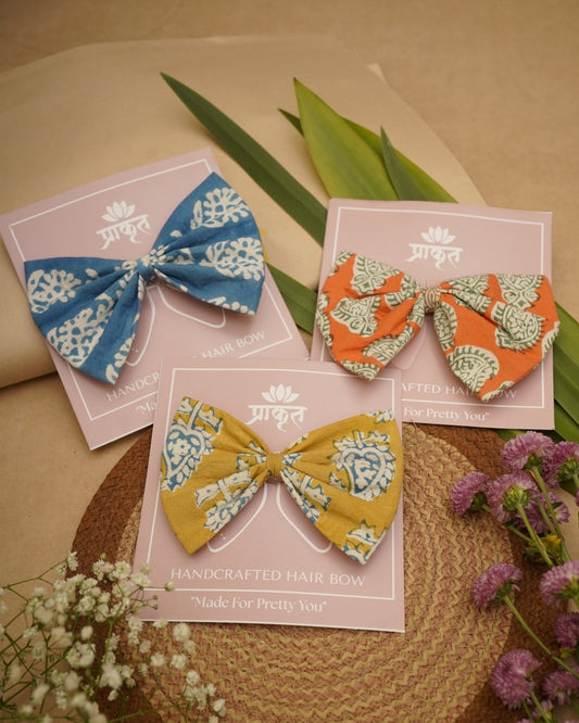 COTTON BOW CLIP – SET OF 3