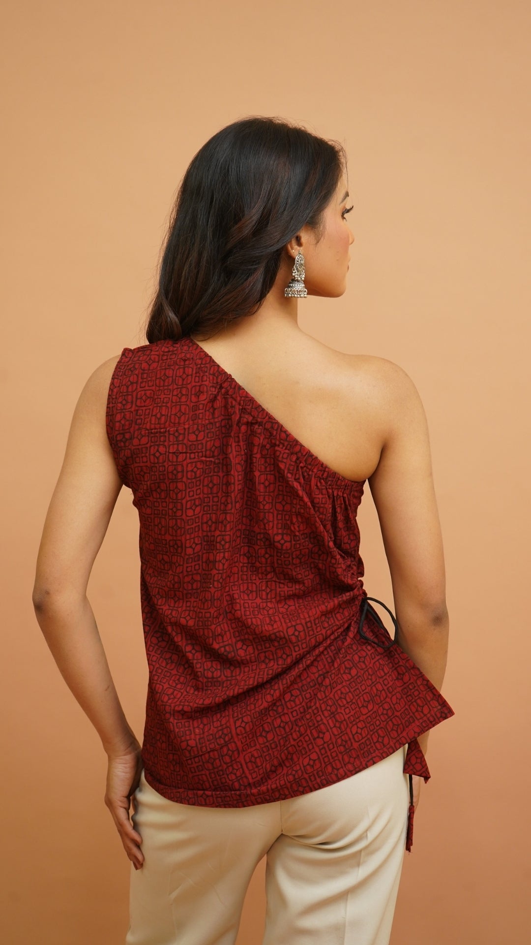 MAROON BLACK BAGH PRINT TOP