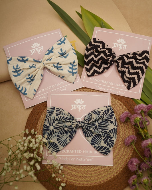 COTTON BOW CLIP – SET OF 3
