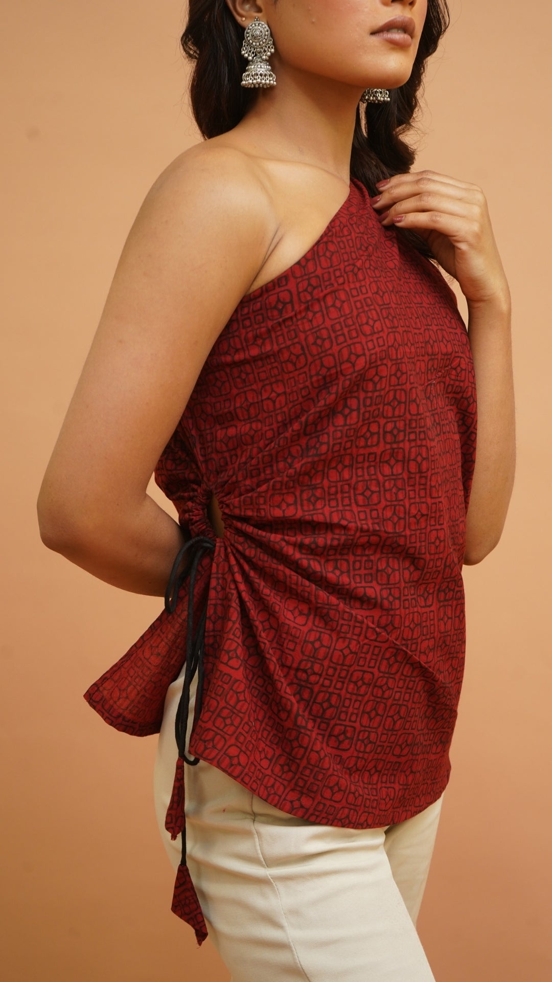 MAROON BLACK BAGH PRINT TOP