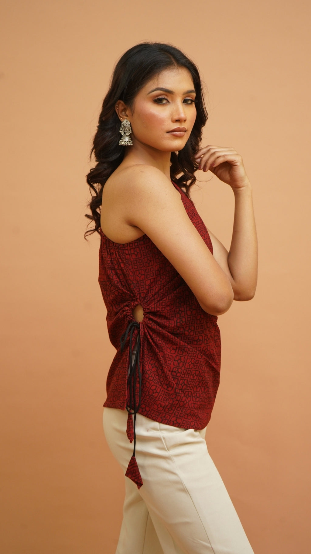 MAROON BLACK BAGH PRINT TOP