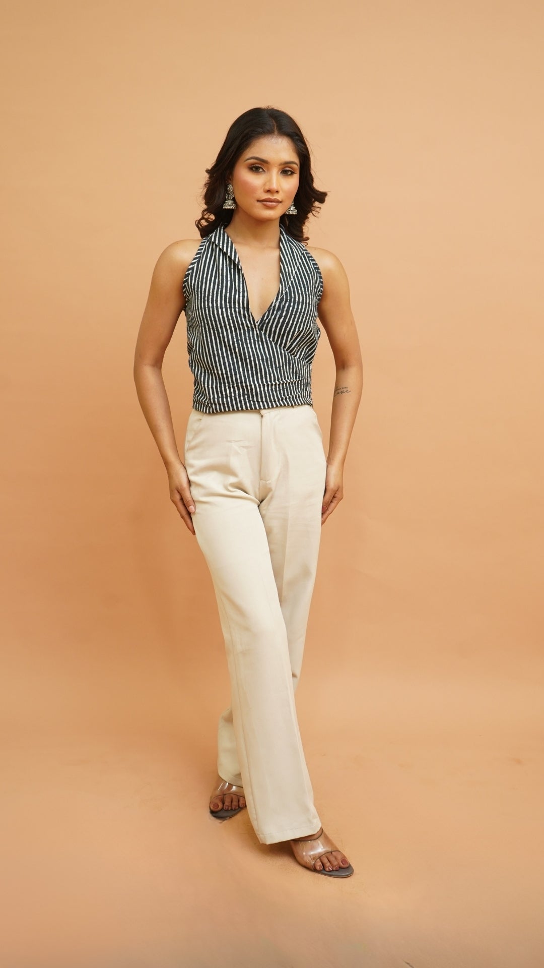 INDIGO STRIP BATIK PRINT BRALETTES