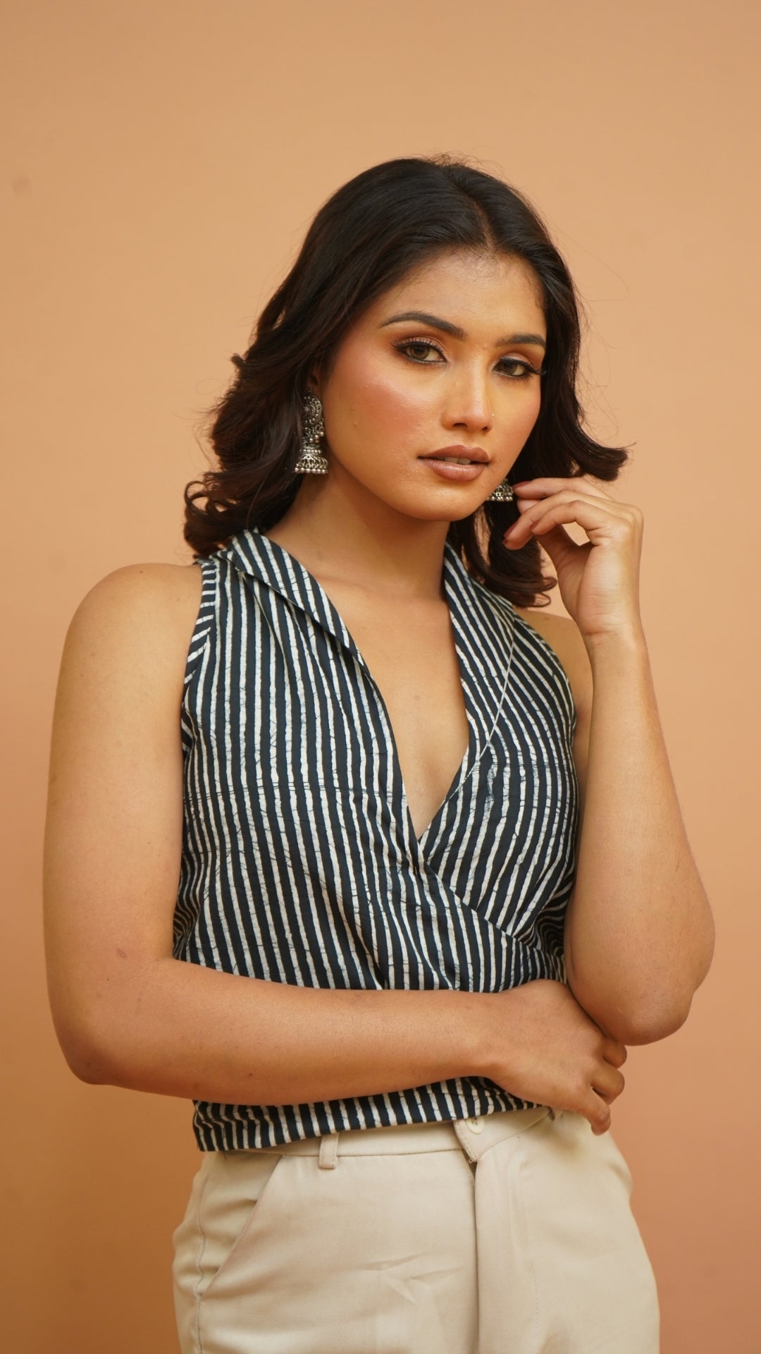 INDIGO STRIP BATIK PRINT BRALETTES