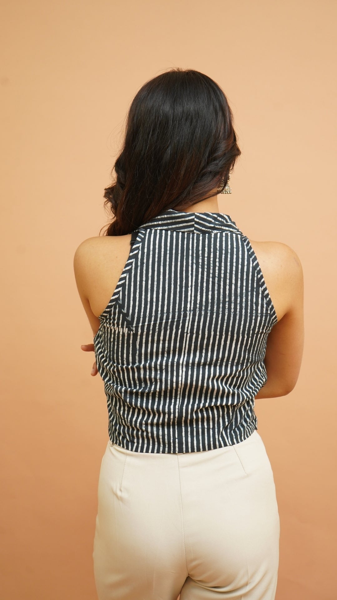 INDIGO STRIP BATIK PRINT BRALETTES