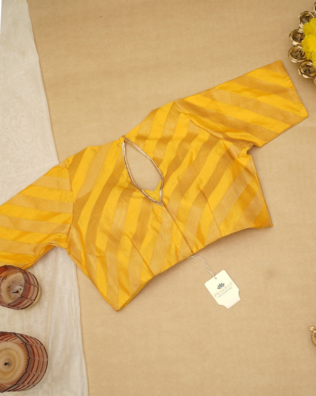 YELLOW GOLDEN ZARI BLOUSE
