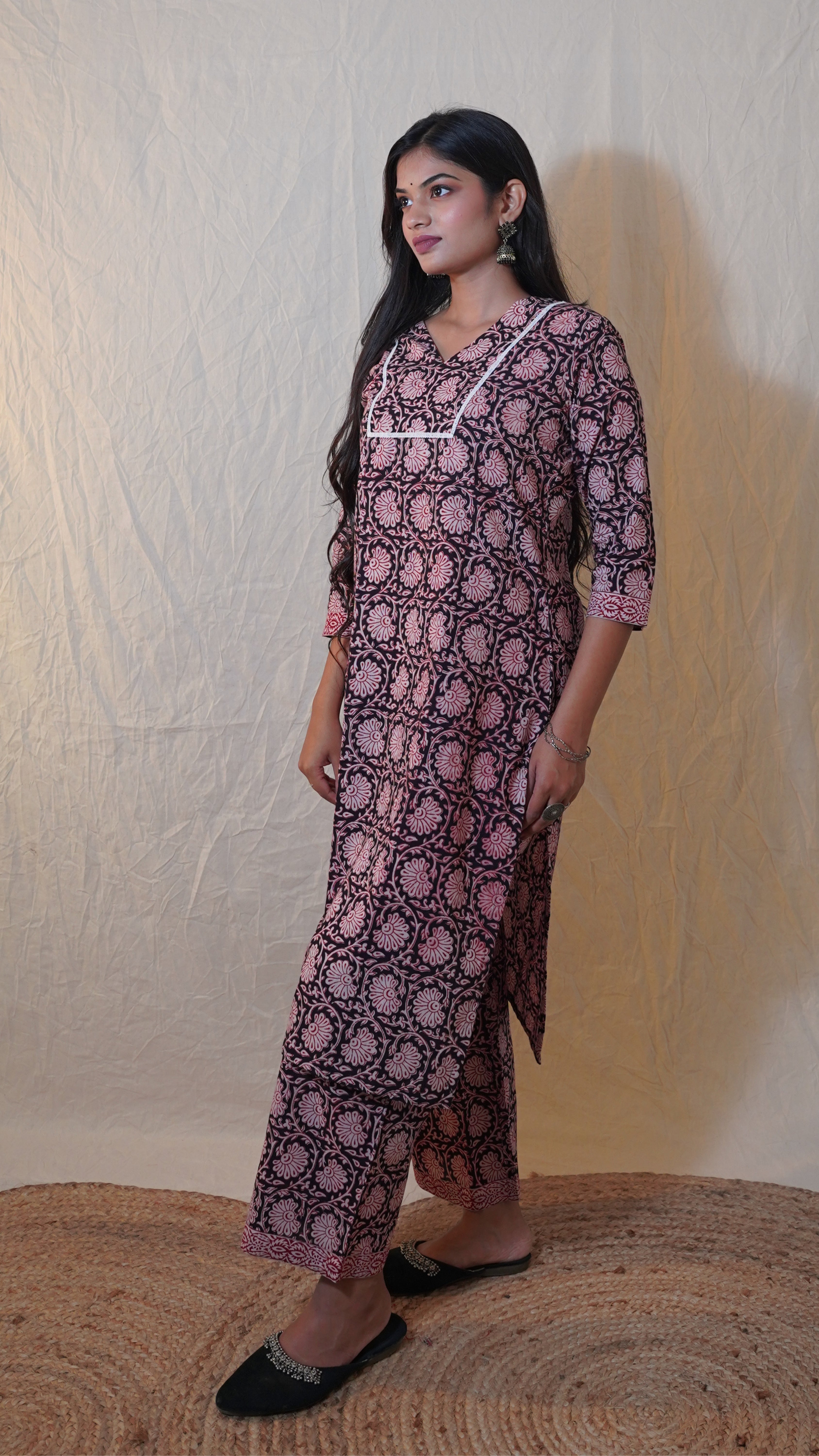 MAROON BLACK BAGH PRINT CO-ORD SET