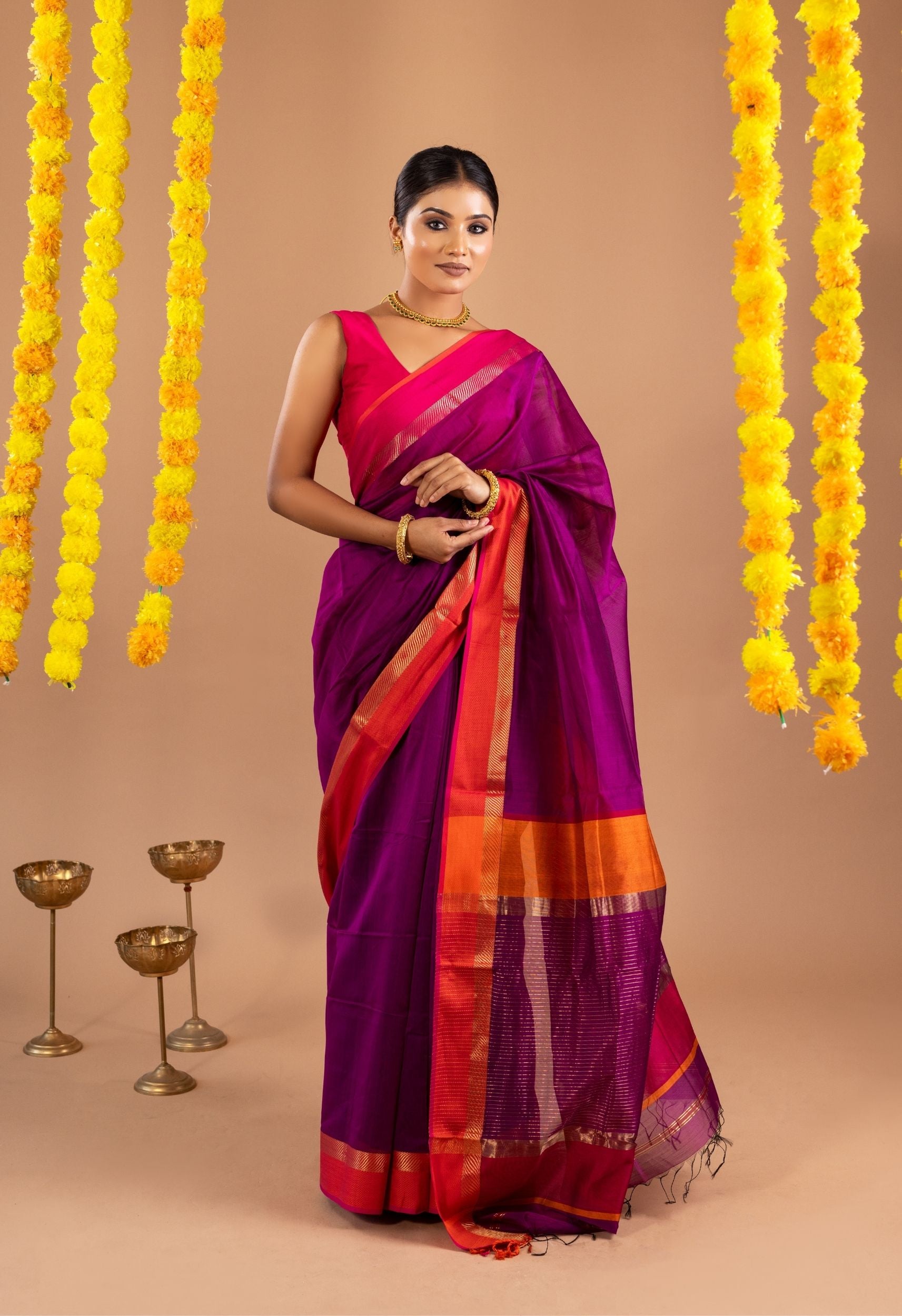 DEEP PURPLE GANGA JAMUNA MAHESHWARI SARRE