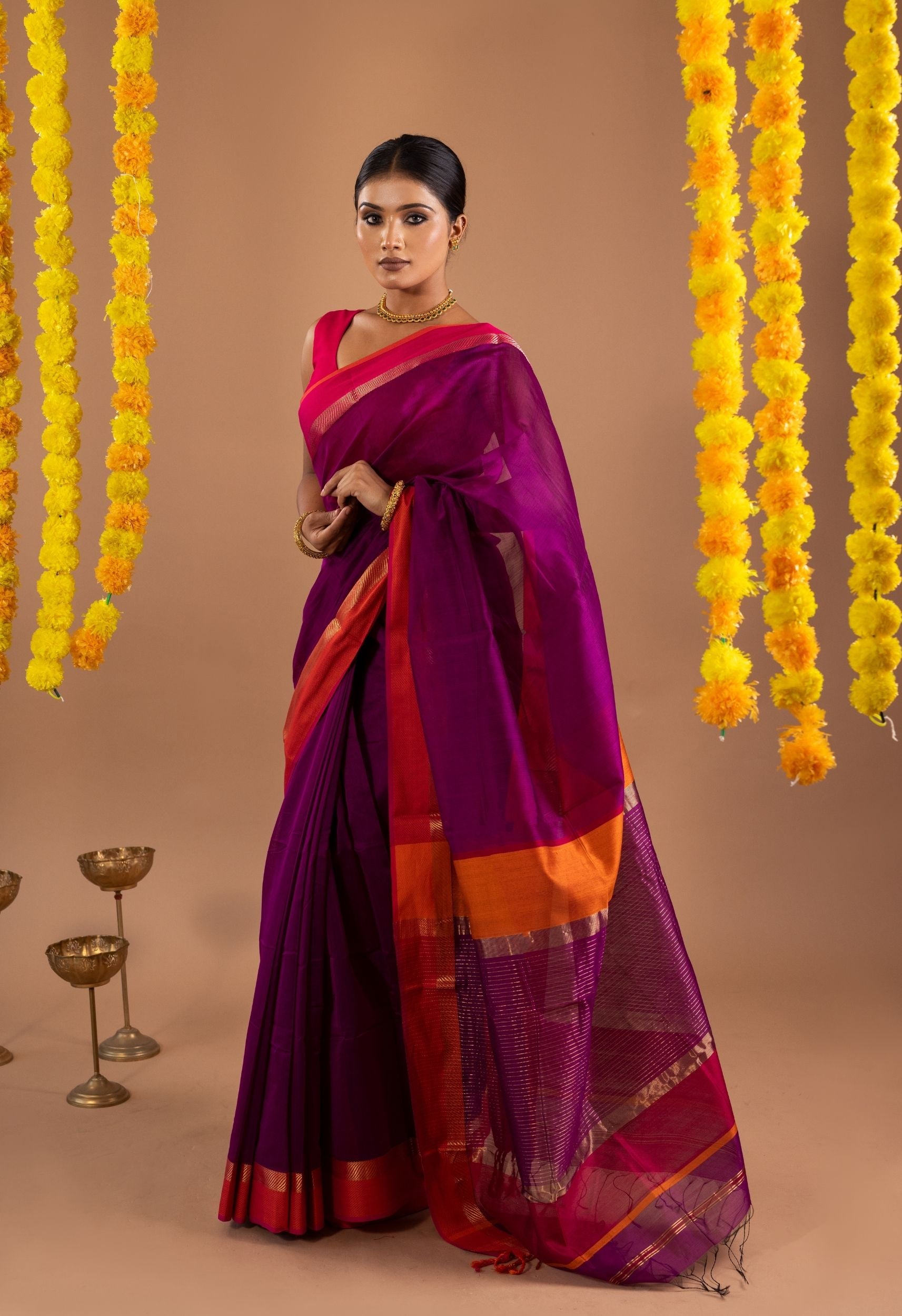 DEEP PURPLE GANGA JAMUNA MAHESHWARI SARRE