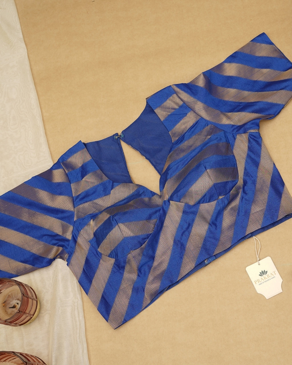 BLUE GOLDEN ZARI BLOUSE