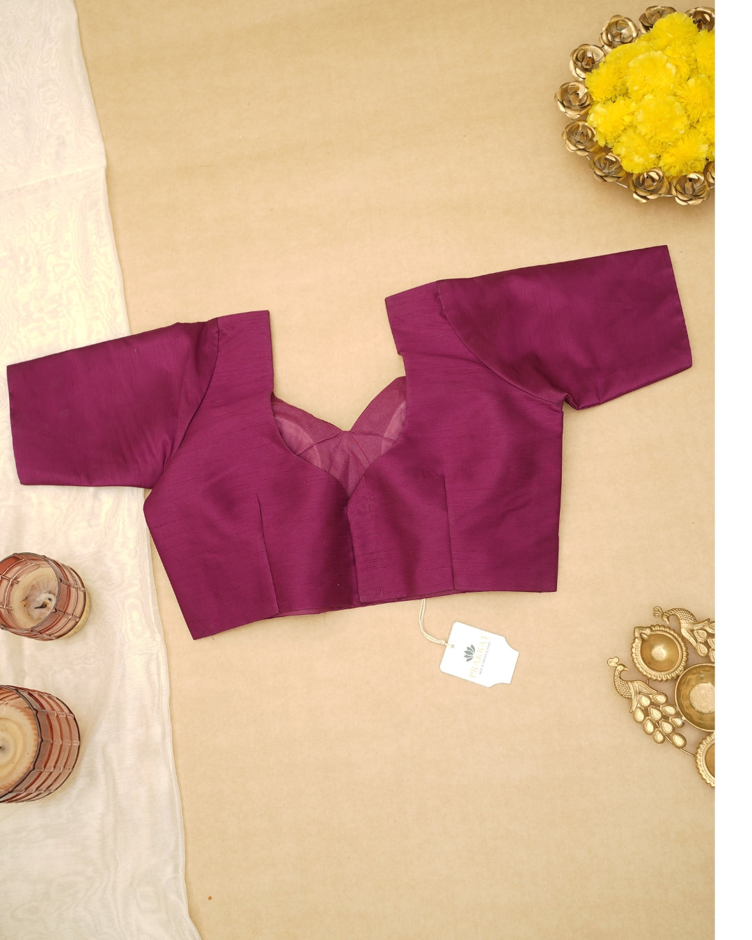 PURPLE V-NECK BLOUSE