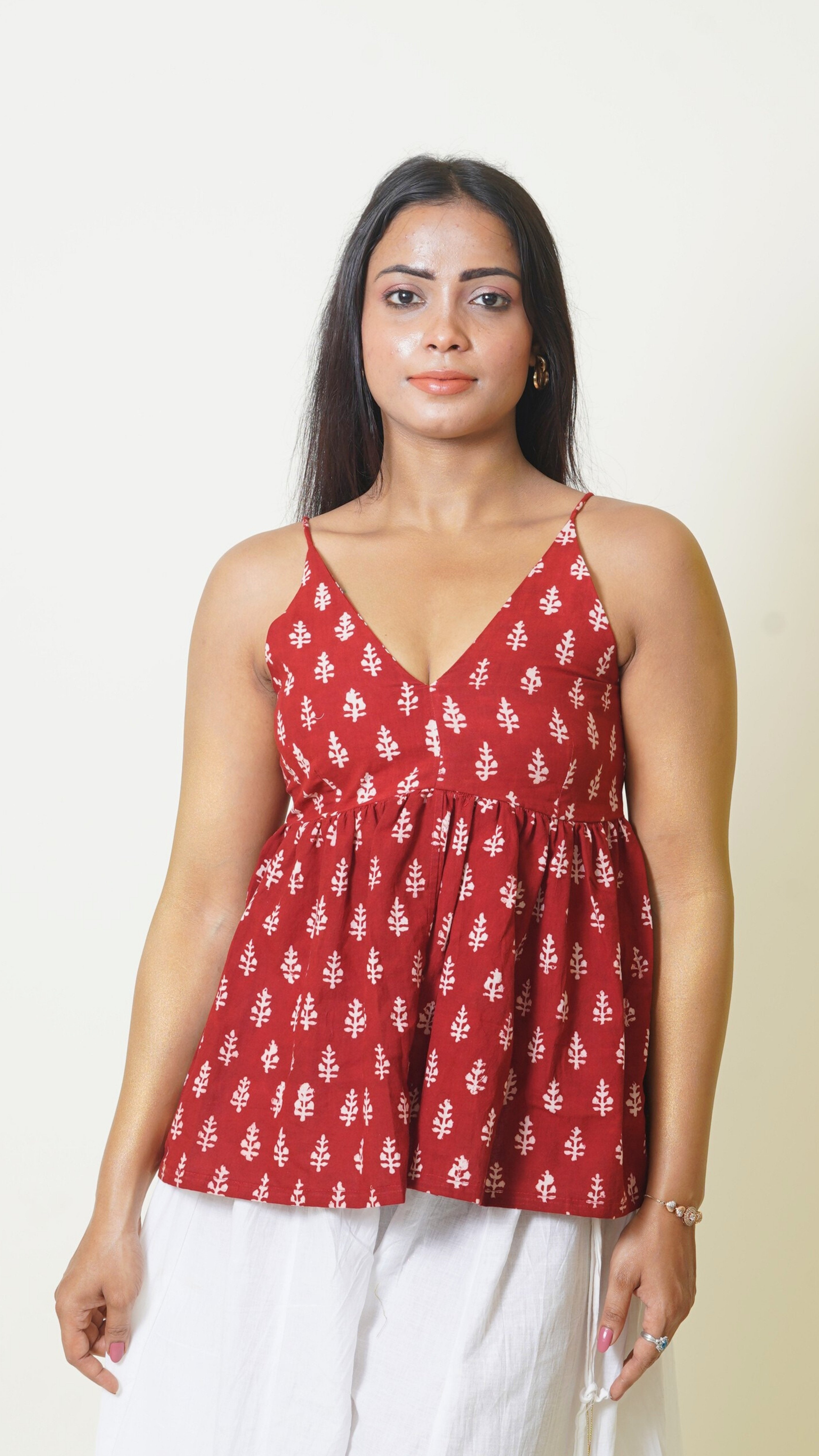RED & WHITE BUTTI BAGH PRINT BRALETTES