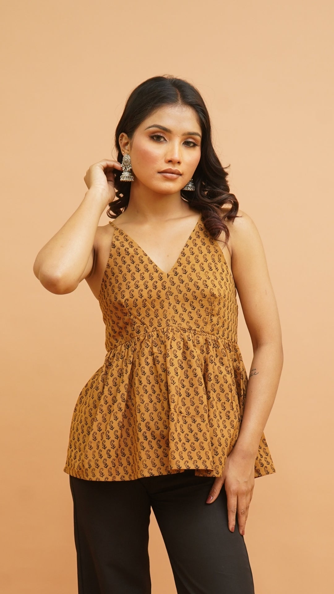 BROWN BLACK BAGH PRINT BRALETTES