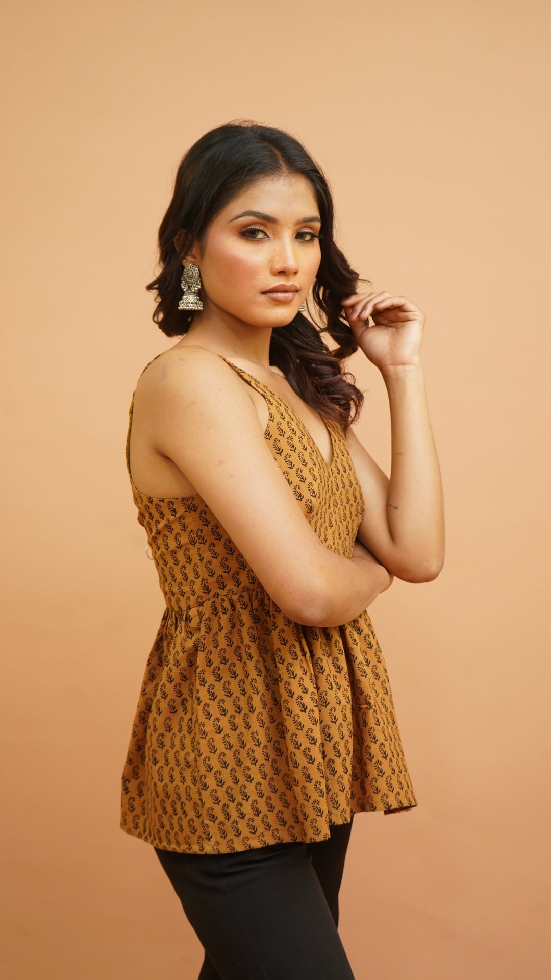 BROWN BLACK BAGH PRINT BRALETTES