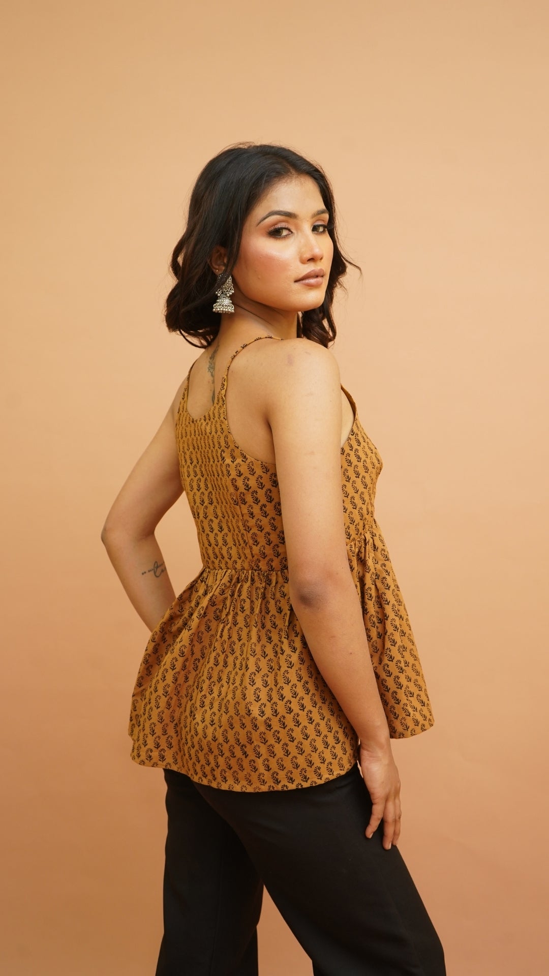 BROWN BLACK BAGH PRINT BRALETTES