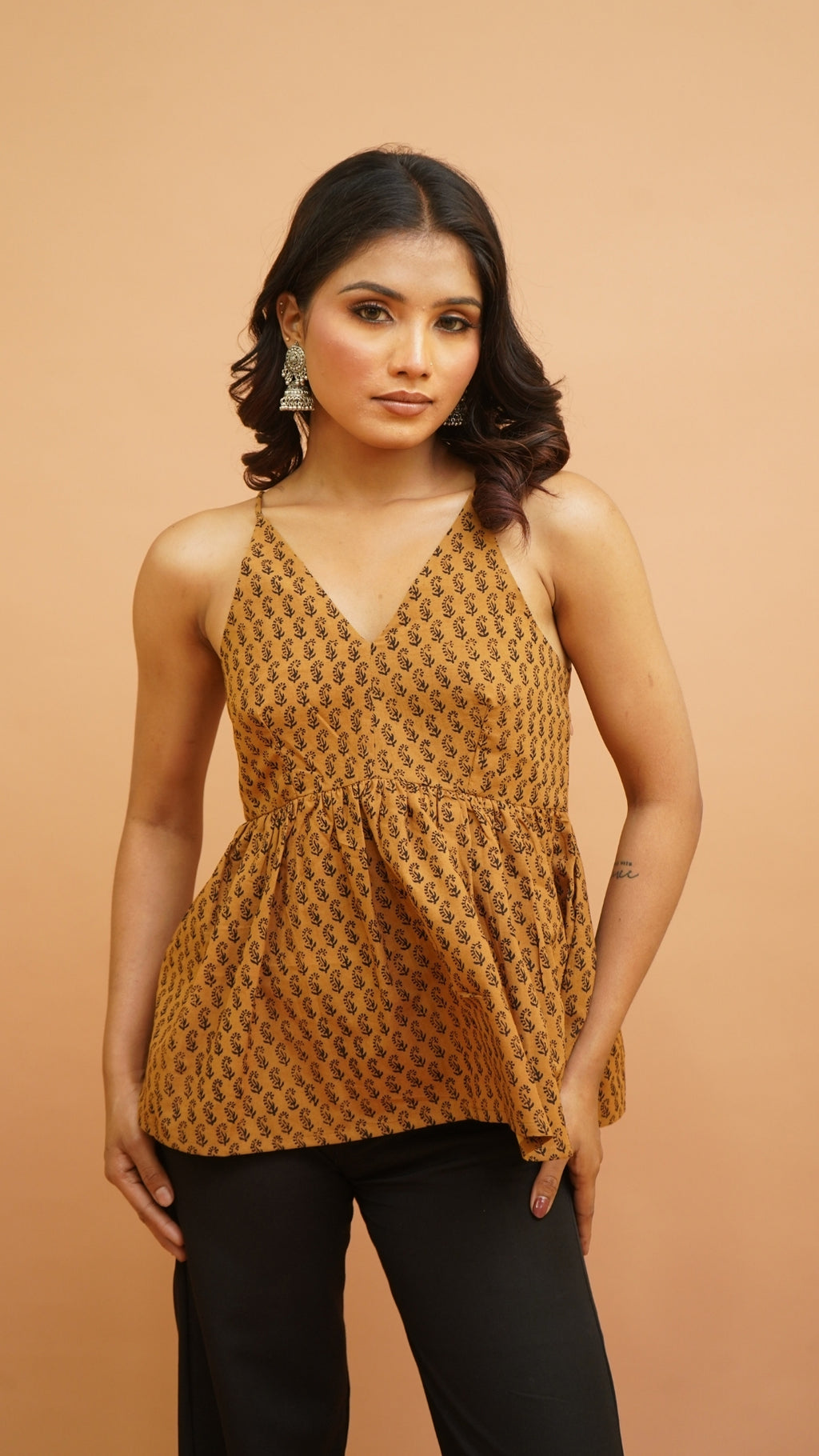 BROWN BLACK BAGH PRINT BRALETTES