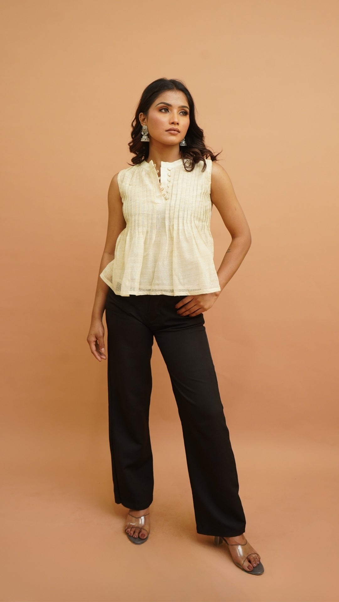 JUTE COTTON BEIGE TOP