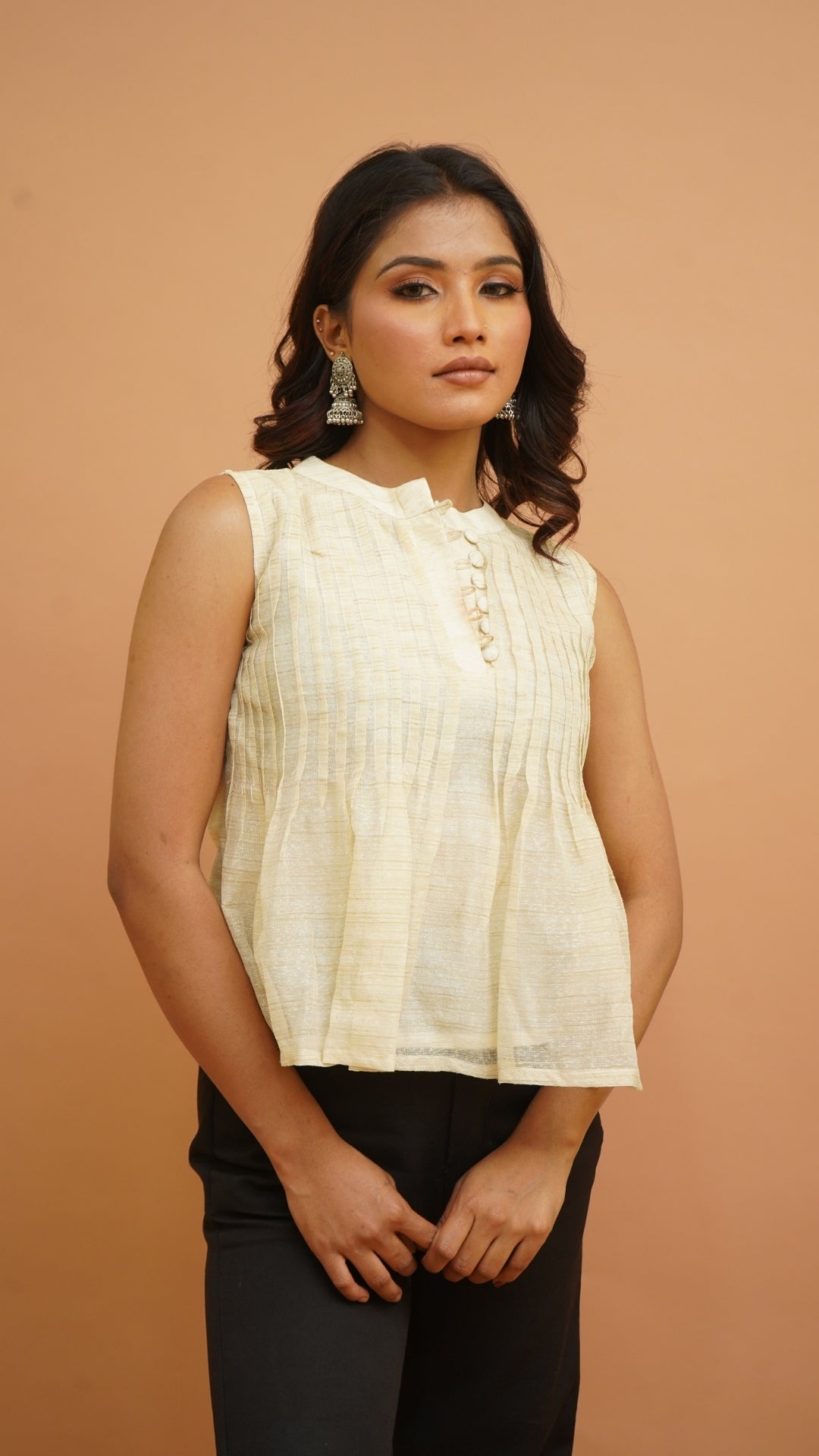 JUTE COTTON BEIGE TOP