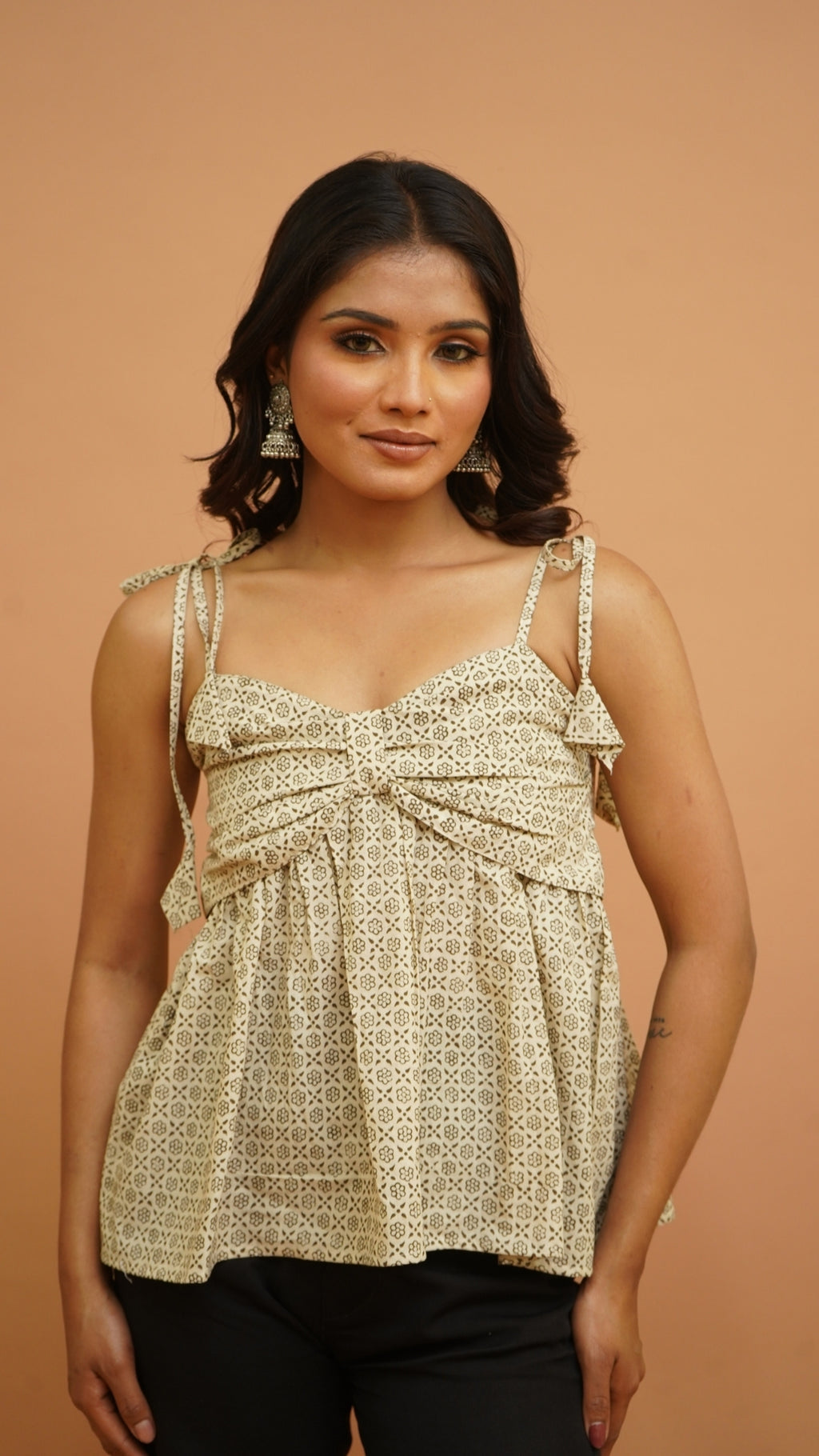 BEIGHT BROWN BAGH PRINT BRALETTE