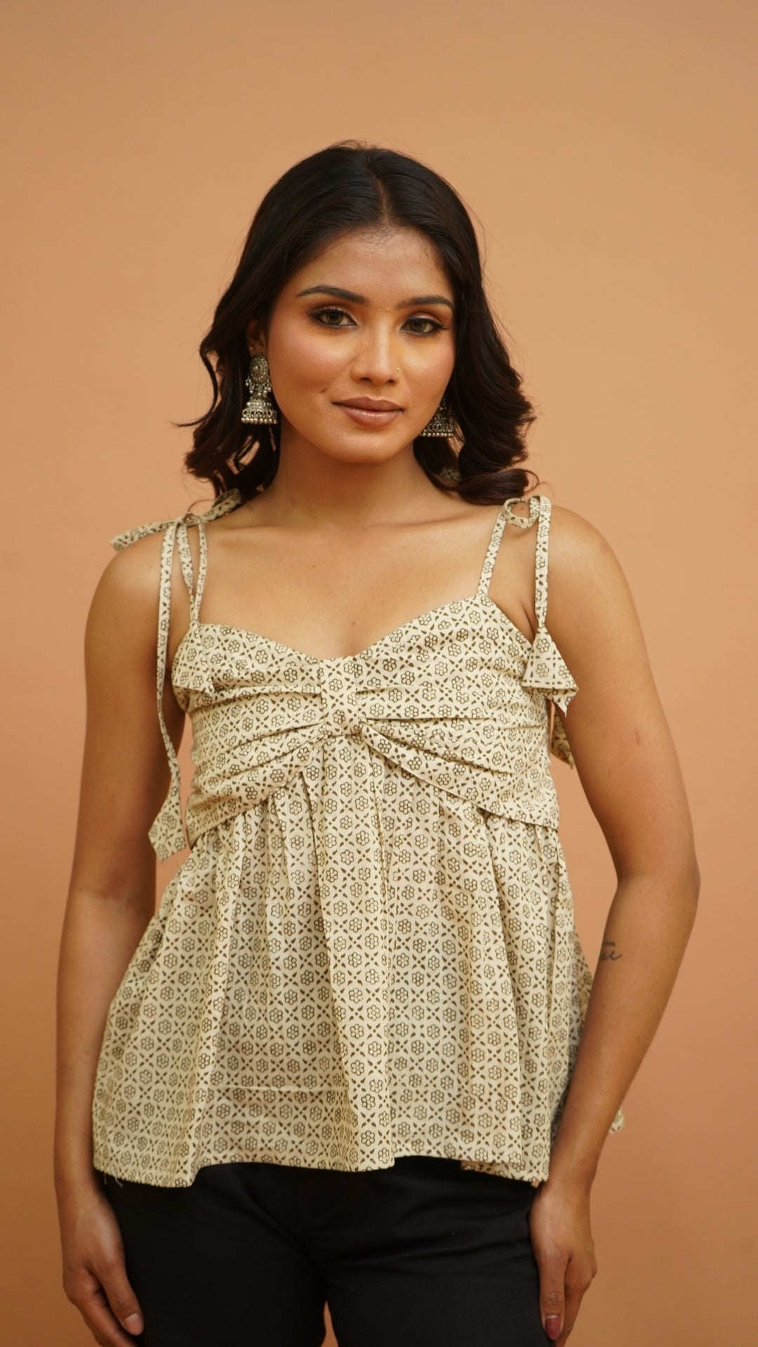BEIGHT BROWN BAGH PRINT BRALETTE
