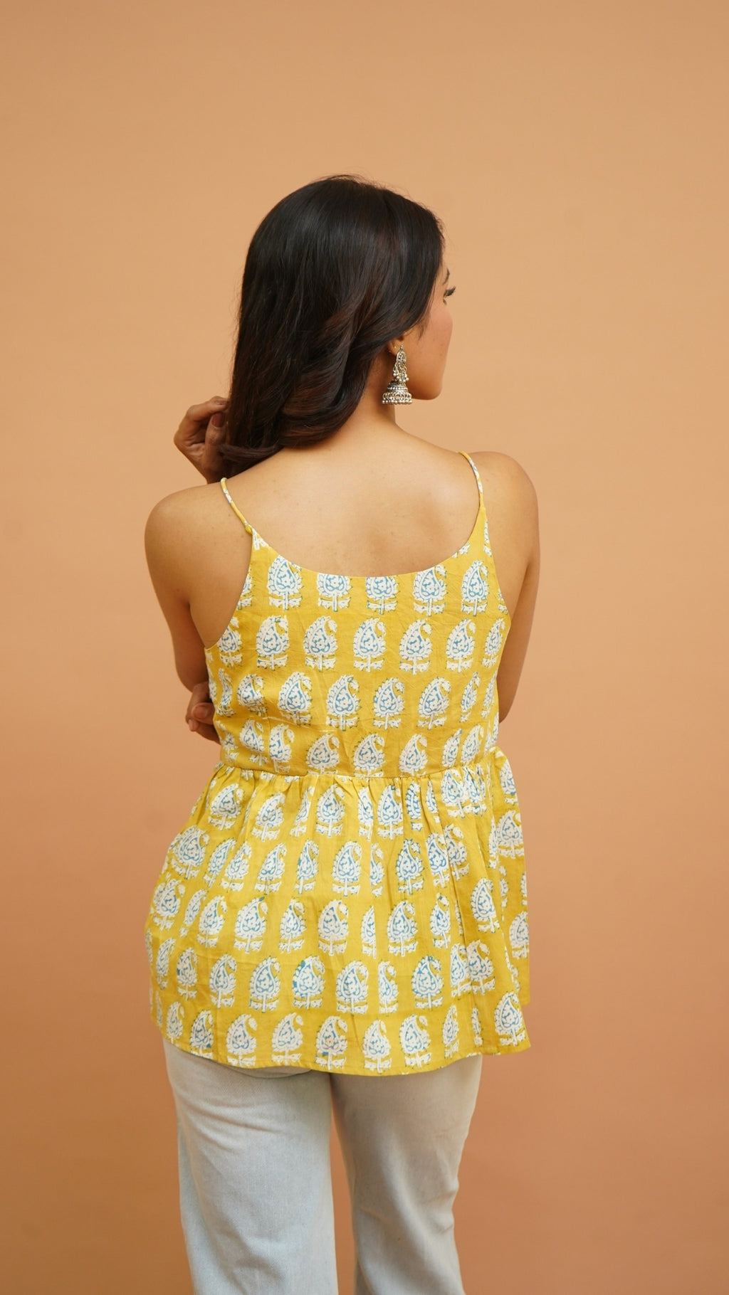 MUSTARD YELLOW BAGH PRINT BRALETTES