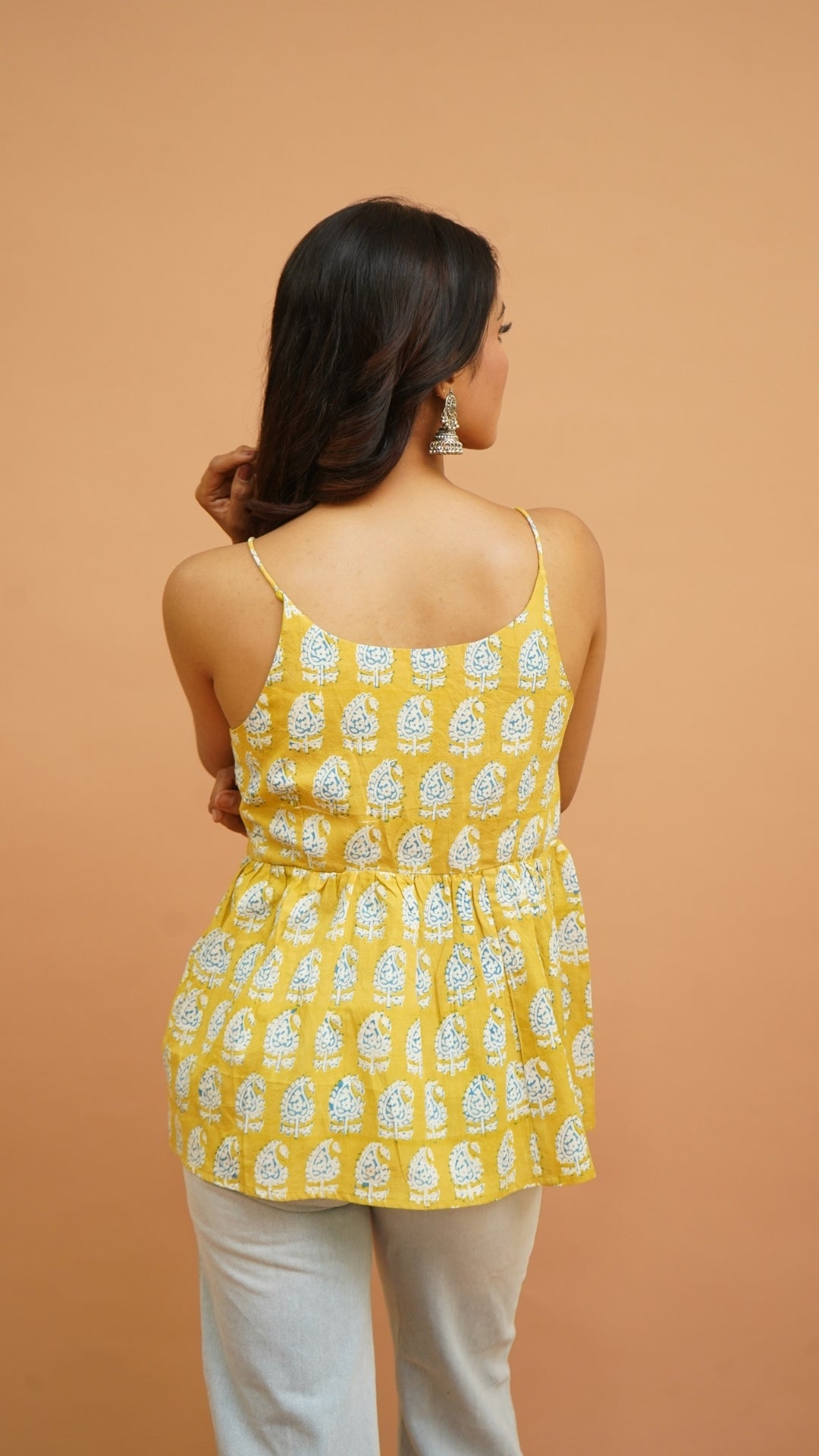 MUSTARD YELLOW BAGH PRINT BRALETTES