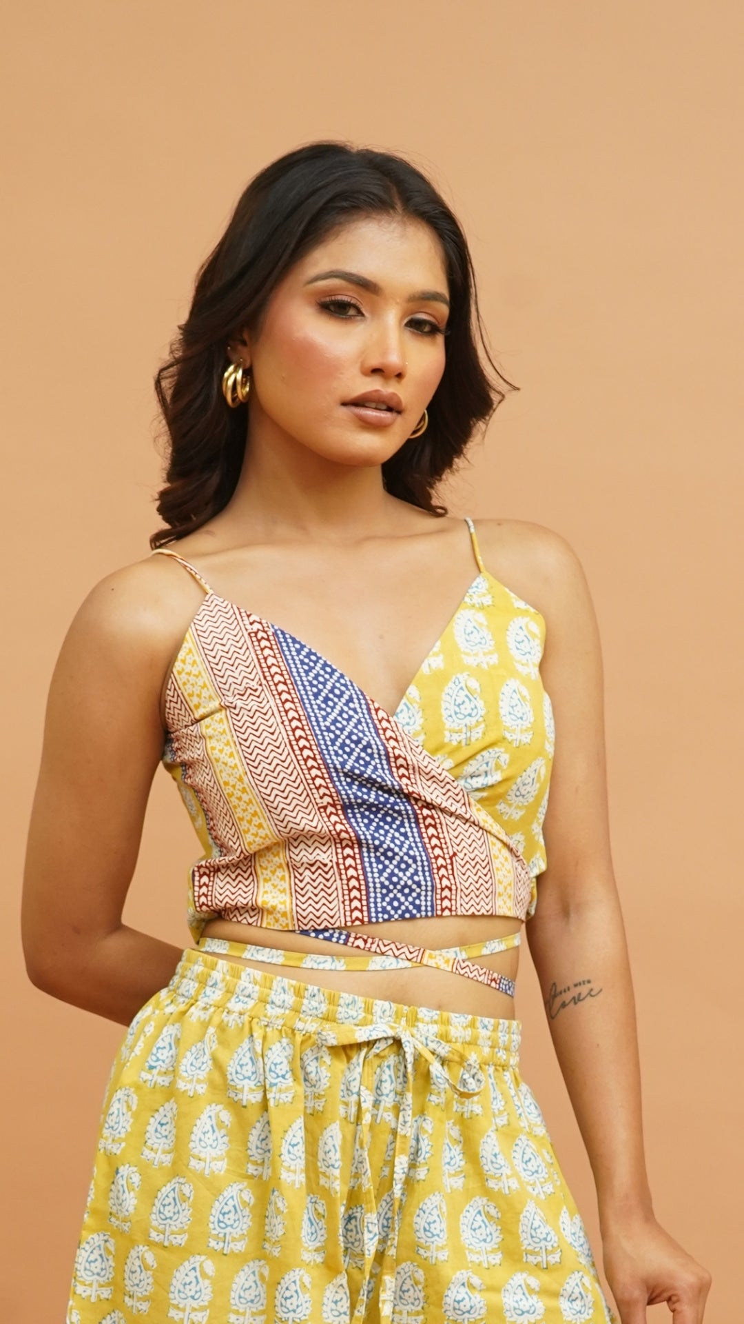 YELLOW-BLUE BAGH PRINT BRALETTES