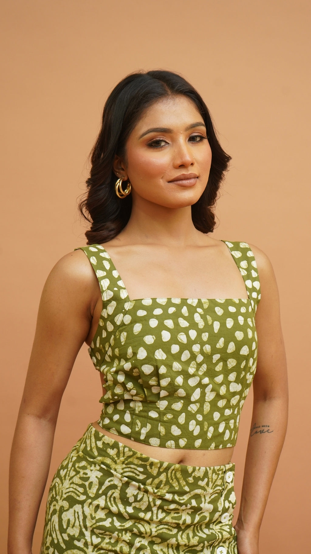 GREEN WHITE BATIK PRINT BRALETTES