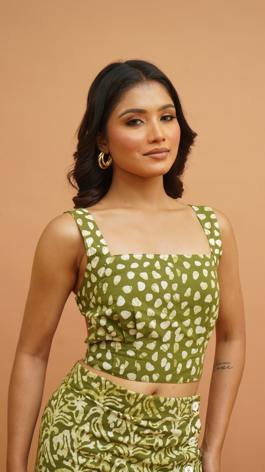 GREEN WHITE BATIK PRINT BRALETTES