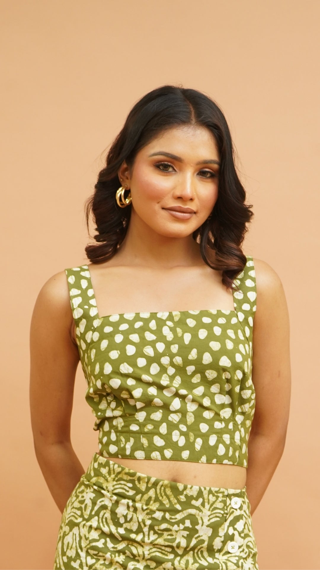GREEN WHITE BATIK PRINT BRALETTES