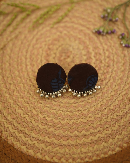 BLACK BLUE BAGH PRINT EARRING